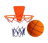 Pallone da basket silenzioso, palla silenziosa con cerchio, design morbido senza rumore, diametro 17 cm, ideale per palestra domestica, giochi in appartamento, divertimento sportivo al chiuso o a