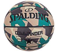 Basketball Ball Commander Poly Spalding 84589Z Brown Leather Synthe... NUOVO