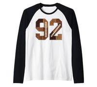 Pallone da Calcio 92, Stile retrò, con Numero per Tifosi Sportivi Maglia con Maniche Raglan