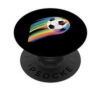 Pallone da calcio arcobaleno volante che taglia l'aria PopSockets PopGrip Adesivo