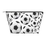 Pallone da calcio bianco e nero, Borsa da toilette Borsa per trucco Borsa per cosmetici Borsa da toilette da viaggio portatile