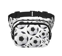 Pallone da calcio bianco e nero, Marsupio quadrato a doppio strato, borsa da viaggio, marsupio casual