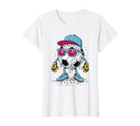 Pallone da Calcio Che scioglie Il Gelato gocciolante Portiere spruzza Divertente Maglietta con Stampa Grafica Economica, Donna, Bianco, M