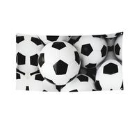 Pallone da calcio che stampa decorazioni per striscioni di Halloween, cartello appeso per interni all'aperto, forniture per feste con occhielli in metallo