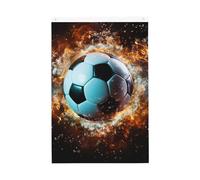 Pallone da calcio che vola in aria bandiera da giardino di benvenuto 2 x 3 ft double face no dissolvenza bandiere casa cortile sfondo foto banner festa per cortile portico prato decorazione esterna