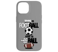 Pallone da calcio divertente con scritta "This Is Football This Is Run" Custodia per iPhone 14
