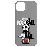 Pallone da calcio divertente con scritta "This Is Football This Is Run" Custodia per iPhone 14 Plus