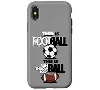 Pallone da calcio divertente con scritta "This Is Football This Is Run" Custodia per iPhone X/XS