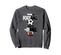 Pallone da Calcio Divertente con Scritta This Is Football This Is Run Felpa