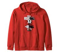 Pallone da Calcio Divertente con Scritta This Is Football This Is Run Felpa con Cappuccio