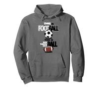 Pallone da Calcio Divertente con Scritta This Is Football This Is Run Felpa con Cappuccio