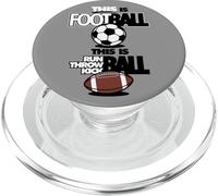 Pallone da calcio divertente con scritta "This Is Football This Is Run" PopSockets PopGrip per MagSafe