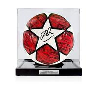 Pallone da calcio finale U irmato da Jordan Henderson. Vetrina con targa