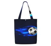 Pallone da calcio in fiamme,Borse della spesa riutilizzabili, borse per la spesa, borsa a tracolla in tela di grande capacità