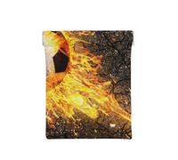 Pallone da calcio in fiamme di fuoco ardente, Spremere il portafoglio superiore da donna Borsa portaoggetti Piccola portamonete Portamonete