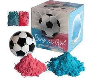 PALLONE DA CALCIO IN PLASTICA BABY SHOWER ROSA 15 CM RIVELAZIONE SESSO