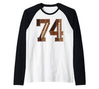 Pallone da Calcio in Stile retrò, Numero 74 Maglia con Maniche Raglan