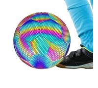 Pallone Da Calcio Luminoso - Pallone Da Calcio Riflettente Esterno | Pallone Da Calcio Riflettente Luminoso In PU | Giocattolo Da Calcio Che Brilla Al Buio | Pallone Da Calcio Brillante Tou
