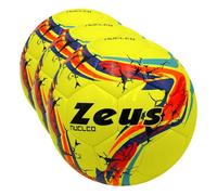 Pallone da Calcio Nucleo x Zeus - Resistente, Alta Visibilità e Design Accattivante per Allenamenti e Partite Calcio Calcetto Vari Colori (GIALLO FLUO - LIGHT ROYAL, N.4) (Confezione da 3)