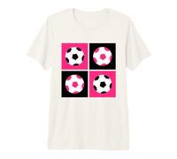 Pallone da Calcio Pop Art in Rosa e Nero Maglietta Premium