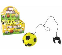 Pallone da calcio PU giallo con cordino elastico
