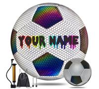 Pallone da calcio riflettente personalizzato, misura 4 e 5, per bambini e adulti, regalo di calcio olografico riflettente personalizzato con nome o testo per allenatore, fidanzato, papà, mamma (A, n