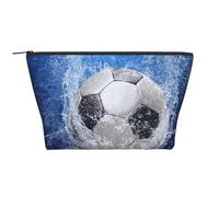 Pallone da calcio stampato ad acqua, Borsa da toilette Borsa per trucco Borsa per cosmetici Borsa da toilette da viaggio portatile