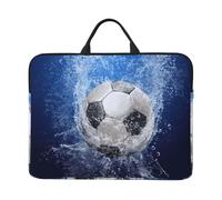 Pallone da calcio stampato ad acqua, Custodia per laptop da 14 pollici, borsa per notebook, custodia per laptop, valigetta con maniglia