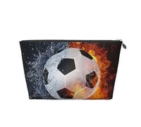 Pallone da calcio sull'acqua del fuoco, Borsa da toilette Borsa per trucco Borsa per cosmetici Borsa da toilette da viaggio portatile