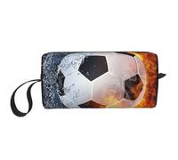 Pallone da calcio sull'acqua del fuoco, Borsa per il trucco Borsa per cosmetici Borsa da toilette da viaggio portatile Borsa per trucco Organizer