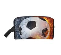 Pallone da calcio sull'acqua del fuoco, Borsa per il trucco Borsa per cosmetici Borsa da viaggio portatile da viaggio Borsa per trucco Organizer