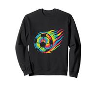 Pallone Da Calcio Tie Dye Arcobaleno Con Fiamme Colorate Felpa