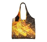 Pallone da calcio tra le fiamme del fuoco ardente,Borse riutilizzabili, borse della spesa, borsa a tracolla in tela di grande capacità