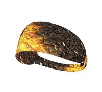 Pallone da calcio tra le fiamme del fuoco ardente,Fascia elastica per capelli multiuso unisex, fascia antisudore sportiva