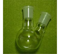 Pallone da laboratorio con fondo piatto for ebollizione a due colli da 100 ml, parete spessa, con giunto 24/29