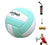 Pallone da pallavolo misura 5, in pelle PU, morbida, per interni ed esterni, pallavolo ricreativo con pompa, borsa a rete e ago per palloni, per interni ed esterni, spiaggia, piscina, acqua, sabbia