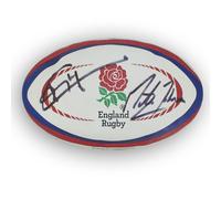Pallone da rugby inglese firmato da Jonny Wilkinson e Martin Johnson
