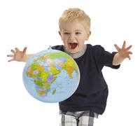 Pallone da spiaggia Globe, Pallone gonfiabile,Mappamondo in PVC - Globo Gonfiabile Globo Mondiale da spiaggia da 16 pollici con terra gonfiabile per giocare o insegnare in