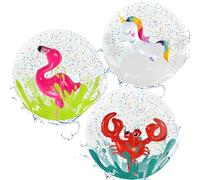 Pallone da Spiaggia Gonfiabile, 3pcs Palla Gonfiabile Piscina, Palloni Gonfiabili per Bambini, Palla Gonfiabile Spiaggia, Pallone Gonfiabile Piscina 3D, Palloni da Spiaggia, Beach Balls (Colore B)