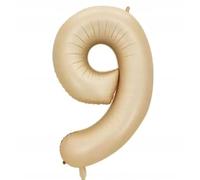 PALLONE DIFFICIALE 9 NOVE PELLICOLA beige a forma di cifra 1 m festa di compleanno