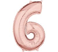 Pallone foil 26"" - 66 cm Numero 6 Rose Gold