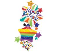 Pallone foil feste di compleanno stelle happy birthday decorazioni party 1823