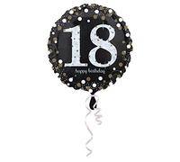 Anagram- Pallone Foil Standard 17"-42 Cm Sparkling Bday 18, Multicolore, 7A3323901