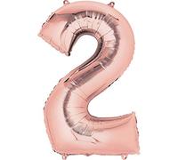 Pallone foil Supershape 34"" - 86 cm Numero 2 Rose Gold