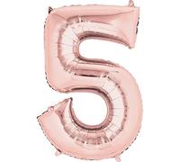Pallone foil Supershape 34"" - 86 cm Numero 5 Rose Gold