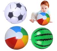 Pallone gonfiabile, Pallone da spiaggia - Palla gonfiabile per parco giochi da 3 pezzi - Palloni da spiaggia gonfiabili da 12 pollici per bambini e adulti, giocattoli gonfiabili per piscina, giocattol