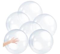 Pallone gonfiabile trasparente da 6 pezzi Pallone da spiaggia in PVC da 16 pollici Palloncino d'acqua brillante Piscina trasparente Palline gonfiabili per feste in spiaggia Palloncini giganti pe