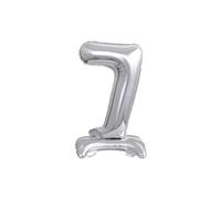 Pallone in alluminio - Amscan - Numero 7 - 38 cm - Argento - Decorazione per feste