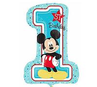 Pallone in foil MYLAR 1° COMPLEANNO MICKEY MOUSE TOPOLINO - addobbo decorazione