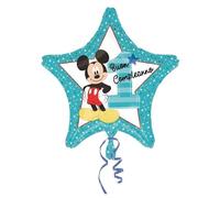Pallone in foil MYLAR stella 1° COMPLEANNO MICKEY MOUSE TOPOLINO - (Fornito sgonfio)
